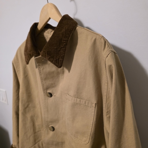 NWT Polo Ralph Lauren Beige Oversize Jacket Corduroy Collar Cuff Size Medium - Picture 8 of 13